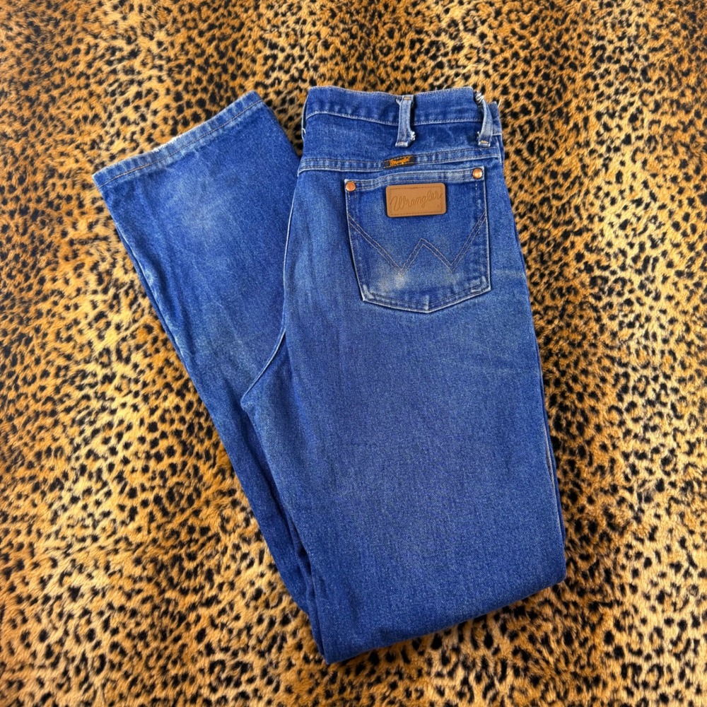 Vintage Wrangler Cowboy Cut Blue Jeans 936PWD Size 34x34 Slim Fit Denim
